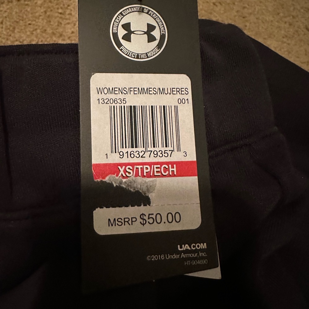 Brand new women’s x-small Under Armour black joggers